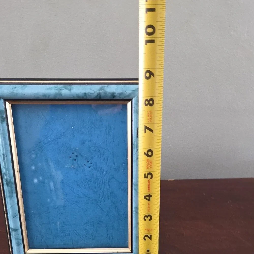 Elegant Blue and Gold Picture Frame
